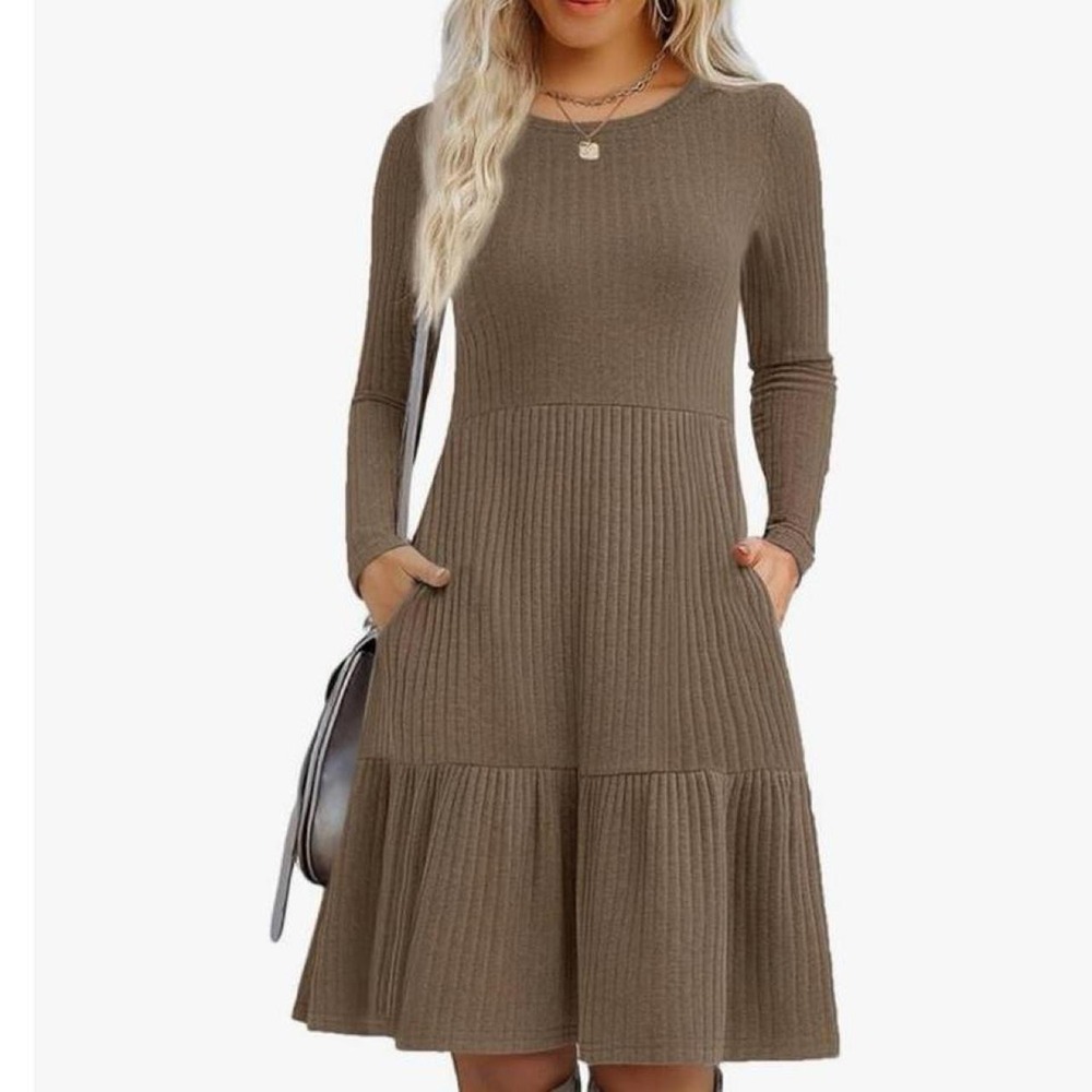 Zeagoo Summer Dress for Women 2026 Cotton Long  Sleeve Tshirt Dress